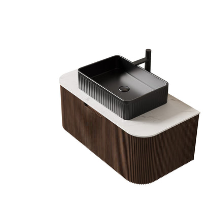 Black Carrara White Walnut Bathroom Vanities