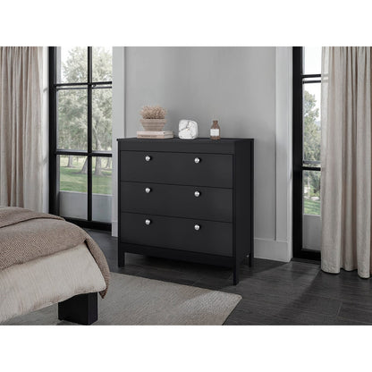 Wenge 3-Drawer Chest - Bedroom Storage