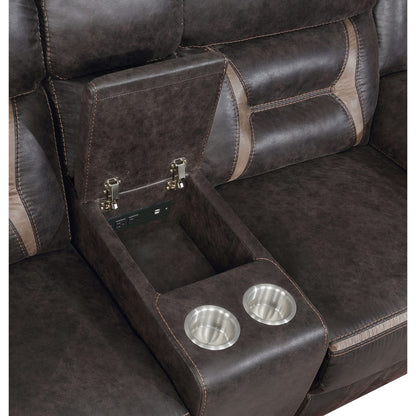 Brown Upholstered Glider Loveseat 77" Primary Living Space
