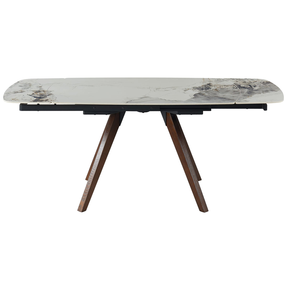 Oval Solid Wood Dining Table Seats 8 Brown White