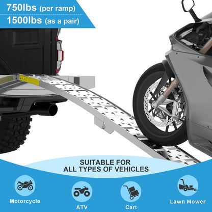 7.5ft Aluminum Loading Ramp Set - 1500lb Capacity