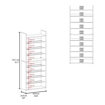 Black 10-Shelf Shoe Rack - Engineered Wood Display for Living Room