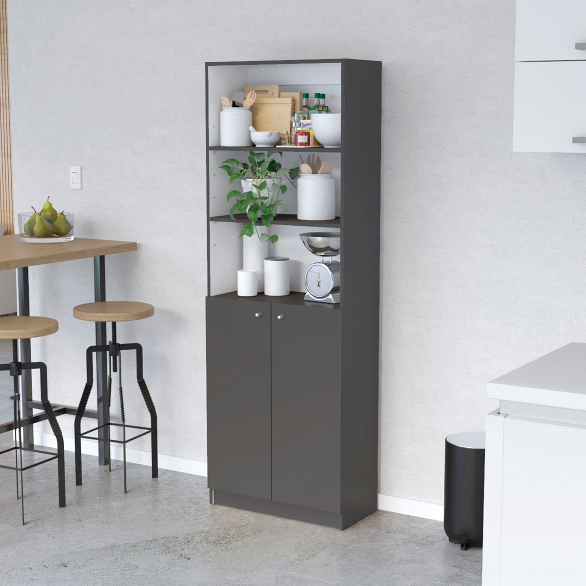 Sutton 2-Door Bookcase - Storage & Multi-Level Shelves