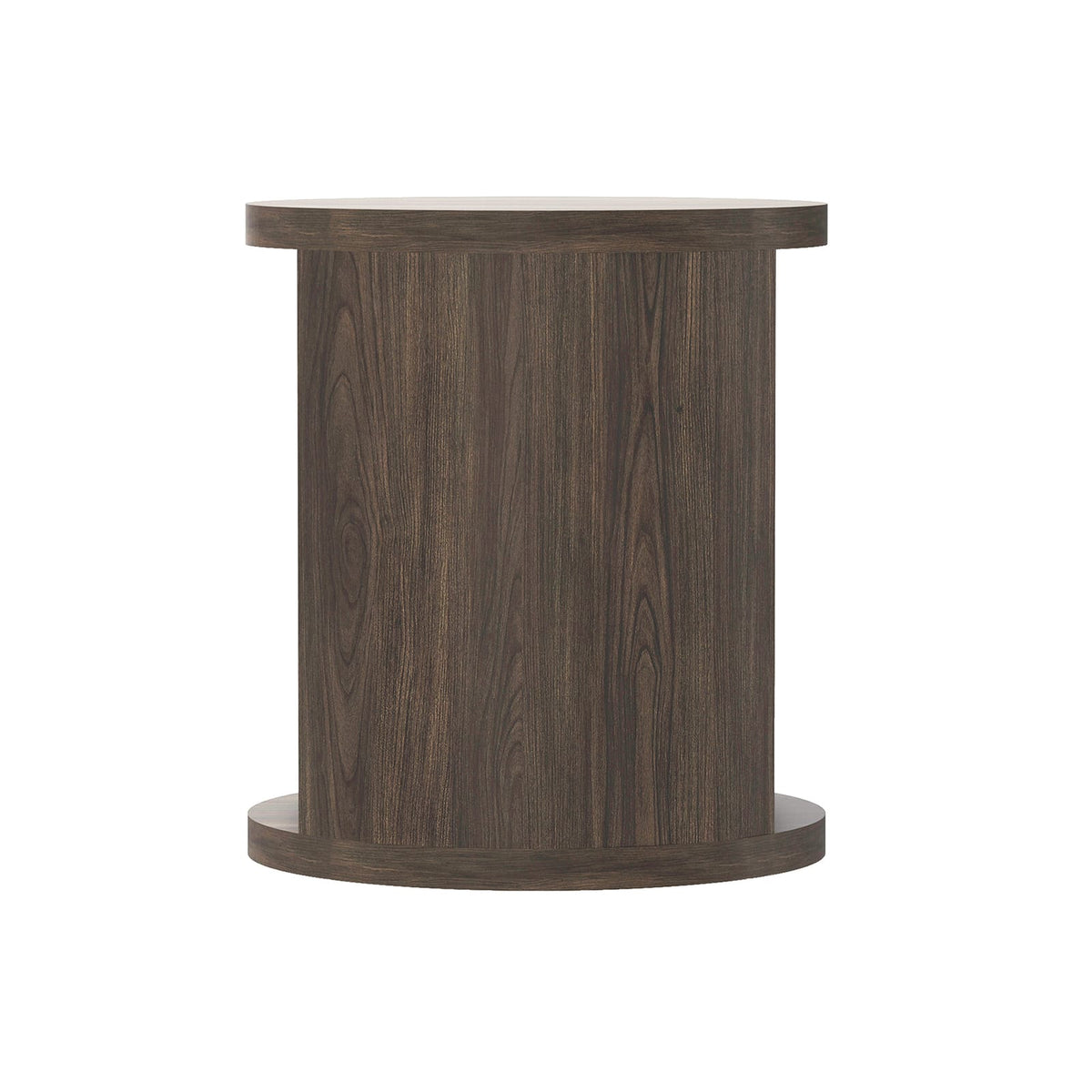 Walnut MDF End Table with Storage Compartment for Living Room
