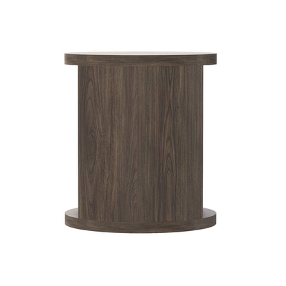 Walnut MDF End Table with Storage Compartment for Living Room
