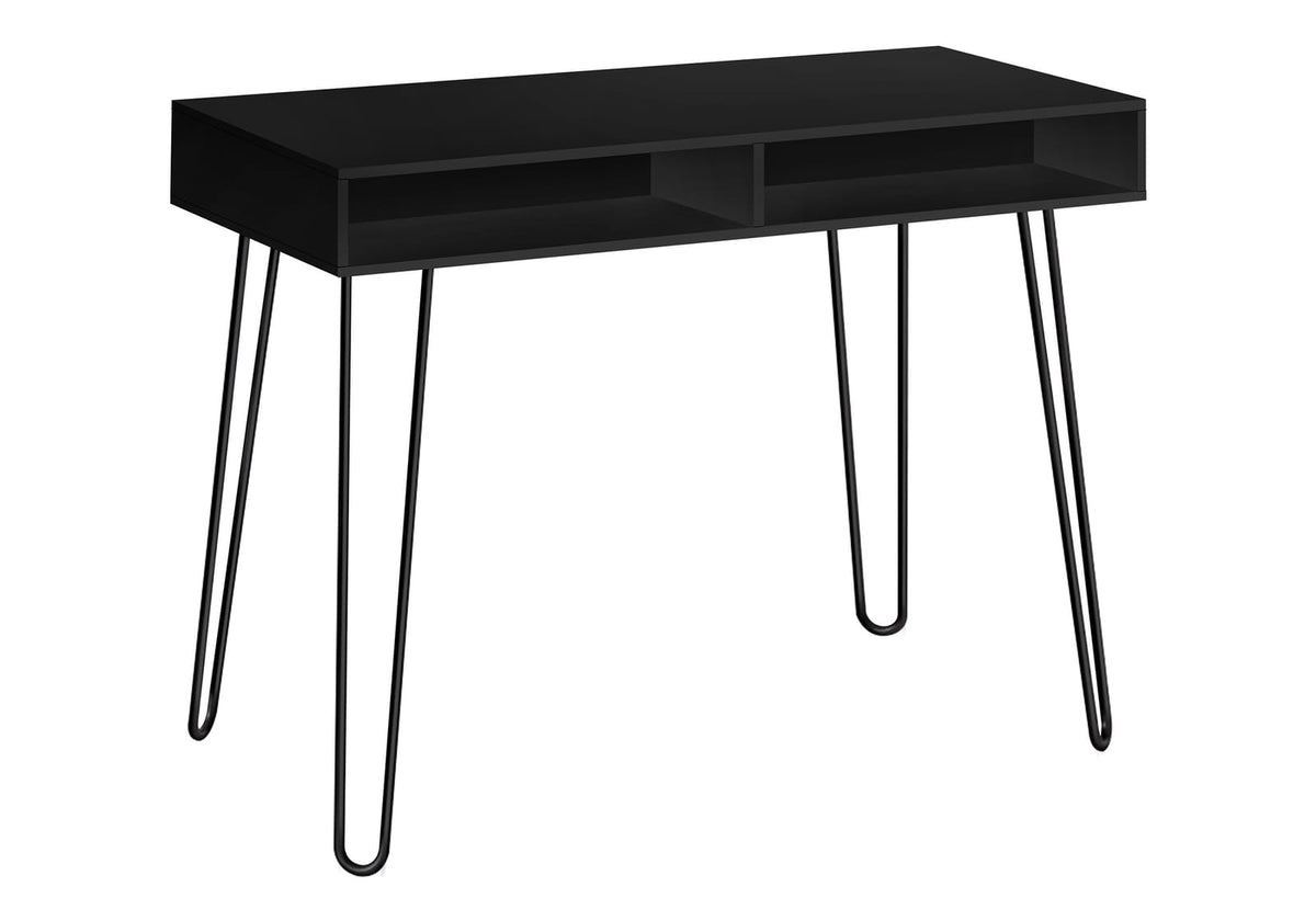 Computer Desk, Black Laminate - Home Office Storage Desk
