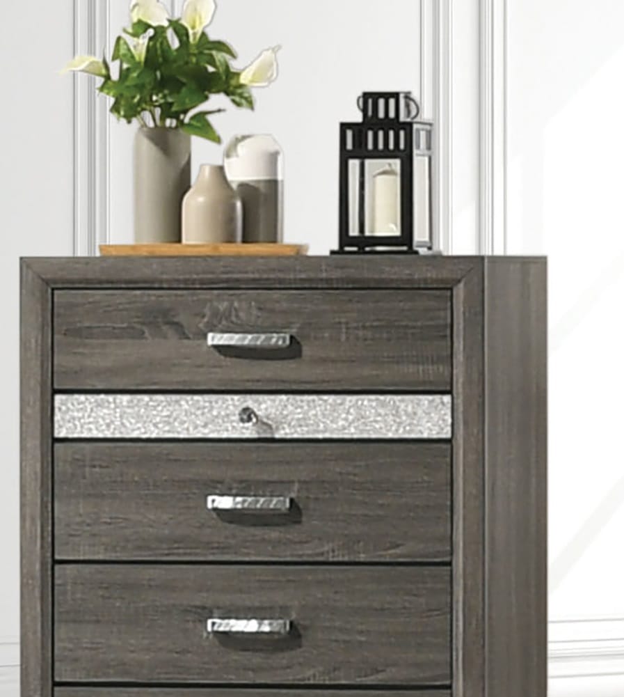 Contemporary Gray 4-Drawer Chest - Bedroom Storage