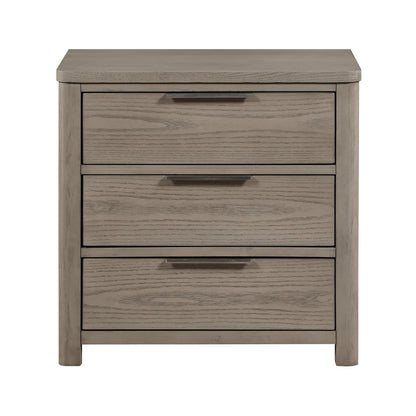 Light Gray 3-Drawer Bedside Cabinet - Modern Nightstand for Bedroom