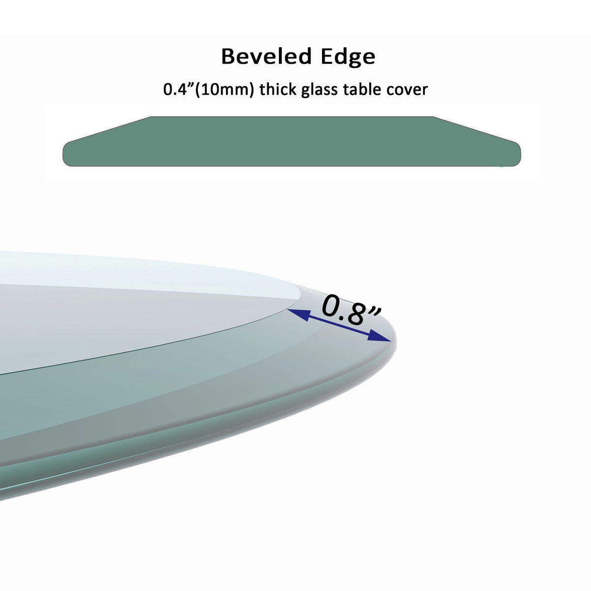 28 Inch Round Glass Table Top - Clear