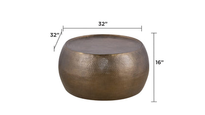 Gold Round Coffee Table - 32 Inch Modern Design for Living Room