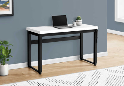 Adjustable White Computer Desk - Home Office Workstation