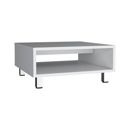 Coffee Table - 1 Shelf, White, Modern Design