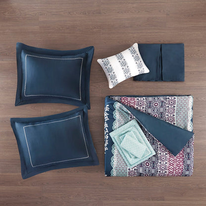 Full Boho Comforter Set Navy Blue Sheets