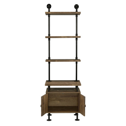 Black and Brown Wood Metal Three Tier Storage Shelf for Display for Living Room