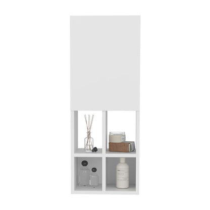 White Wall Cabinet Bathroom Storage Unit - 9.3 x 12.2"