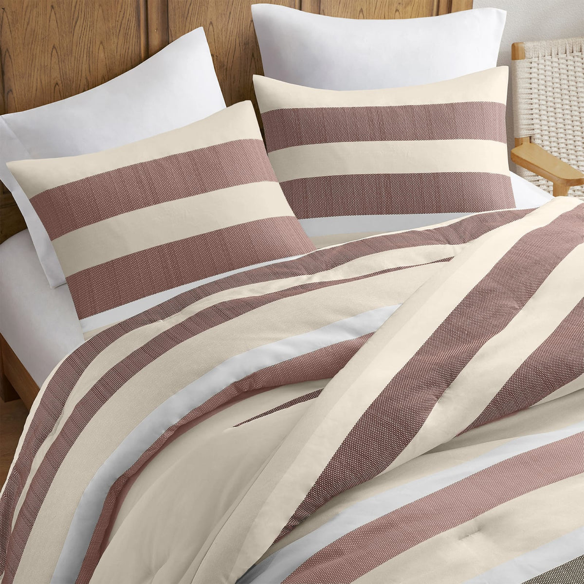 Terracotta Polyester Twin Comforter Set - 2 Piece Bedding