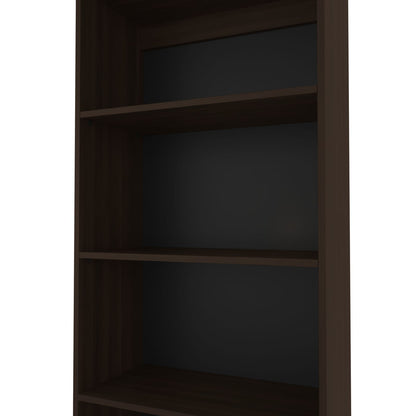 Dark Walnut Bookcase - 5 Shelves, Particle Board for Living Room