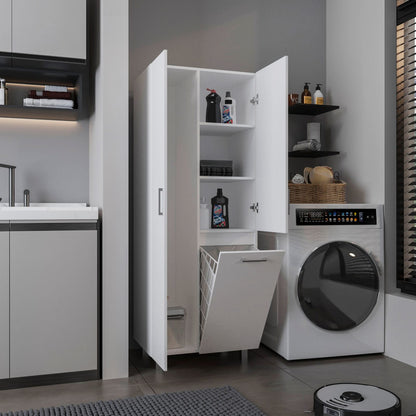 70.9" White Storage Cabinet - Smart Organization