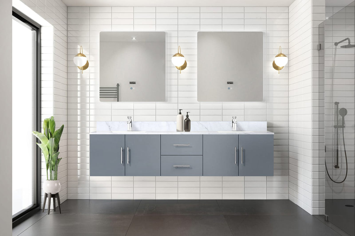 Dark Grey Double Bath Vanity - 80" W Storage Cabinet