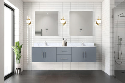 Dark Grey Double Bath Vanity - 80" W Storage Cabinet