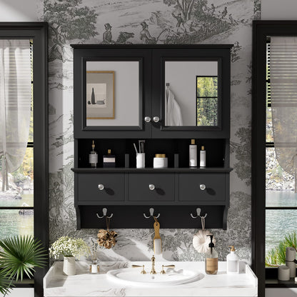 4-in-1 Bathroom Mirror Cabinet - Wall Mounted Storage