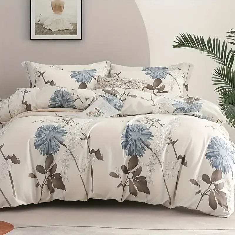 Milk White Polyester Duvet Cover for Queen Bed Sleep