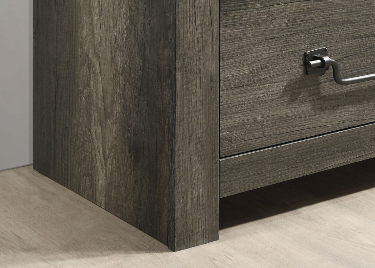 Gray 2 Drawer Bedside Cabinet Nightstand - Farmhouse Style