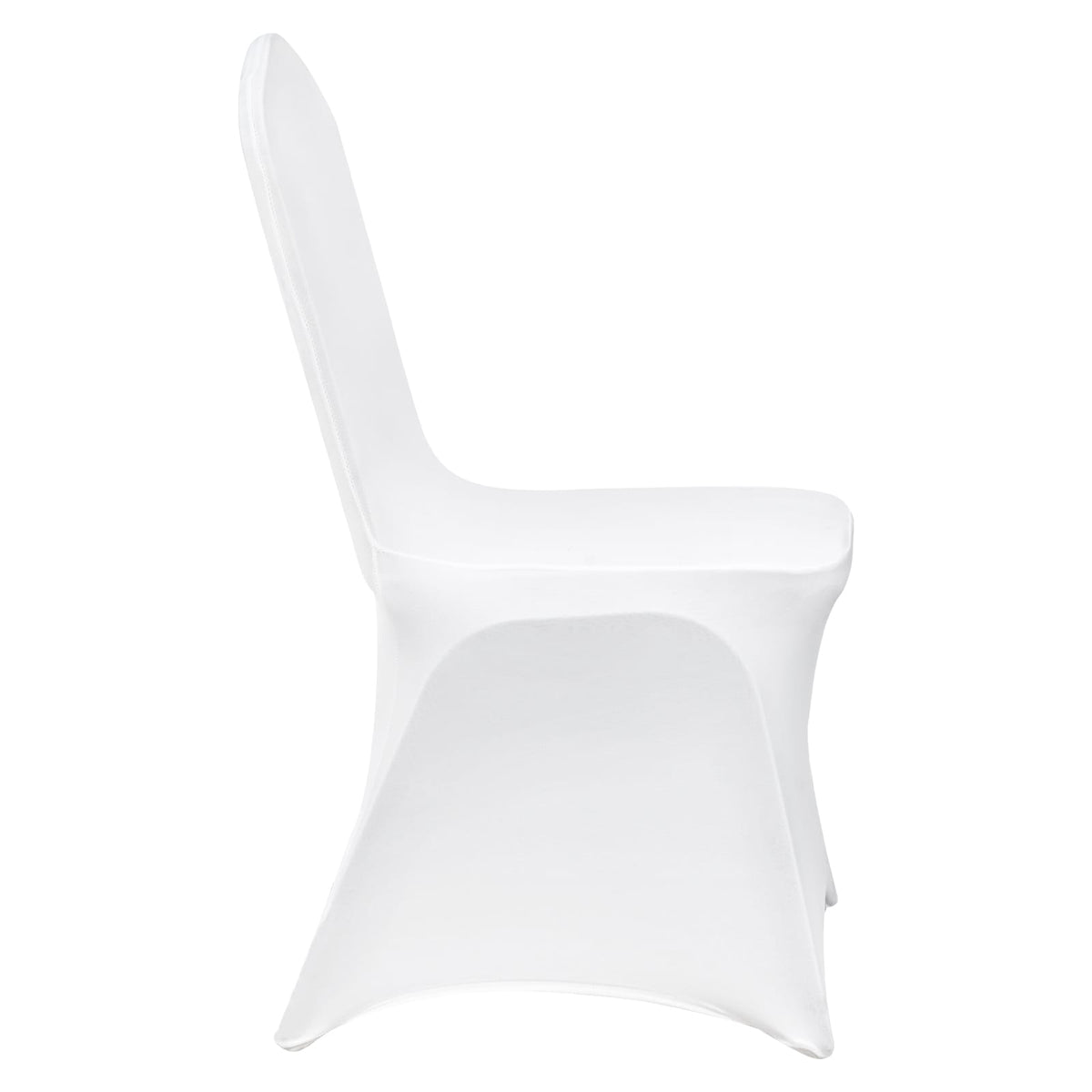 12 White Polyester Chair Covers - Spandex Folding Covers