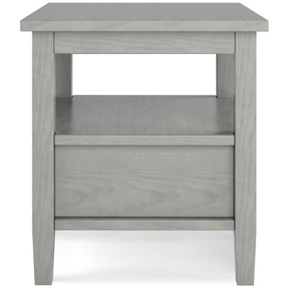 Warm Shaker End Table - Gray Wood Storage