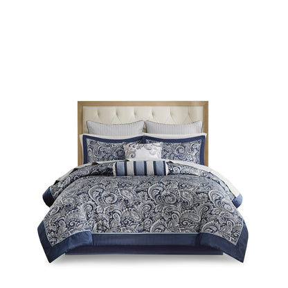 Navy King Comforter Set - 12 Piece Bedding