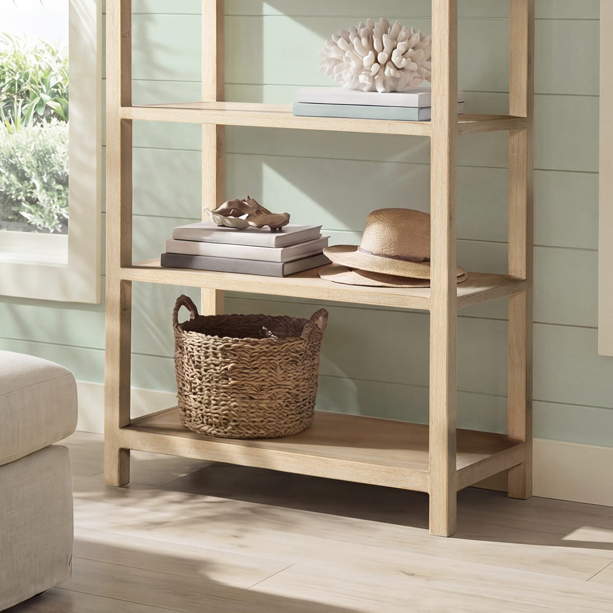Ellis 71" Reclaimed Wood Bookcase - Light Natural Pine Shelves