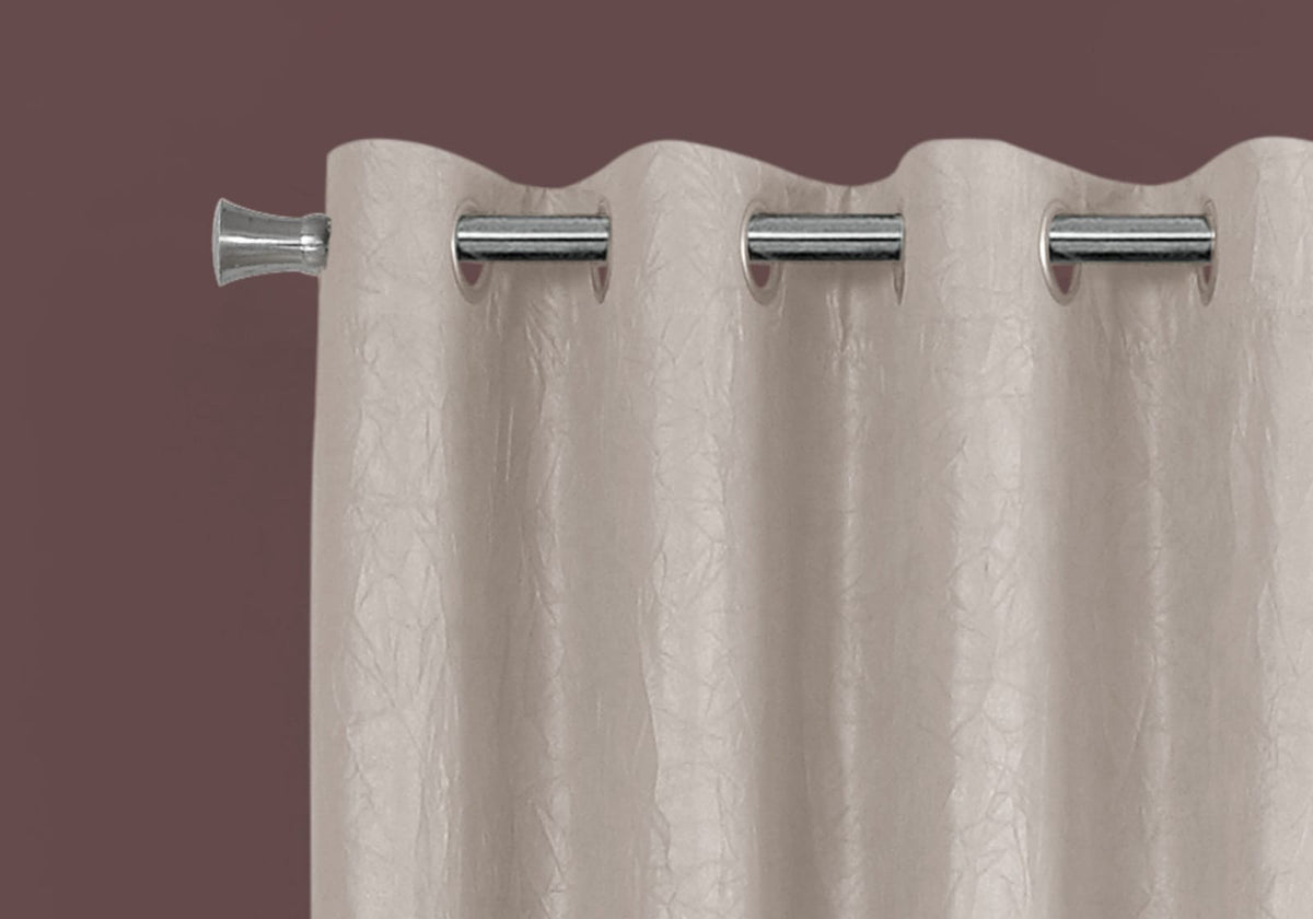 Ivory Polyester Curtains 2 Panels 84 Inch Long