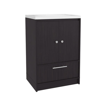 Modern Black MDF Bathroom Vanity Cabinet for Bathroom Renovation