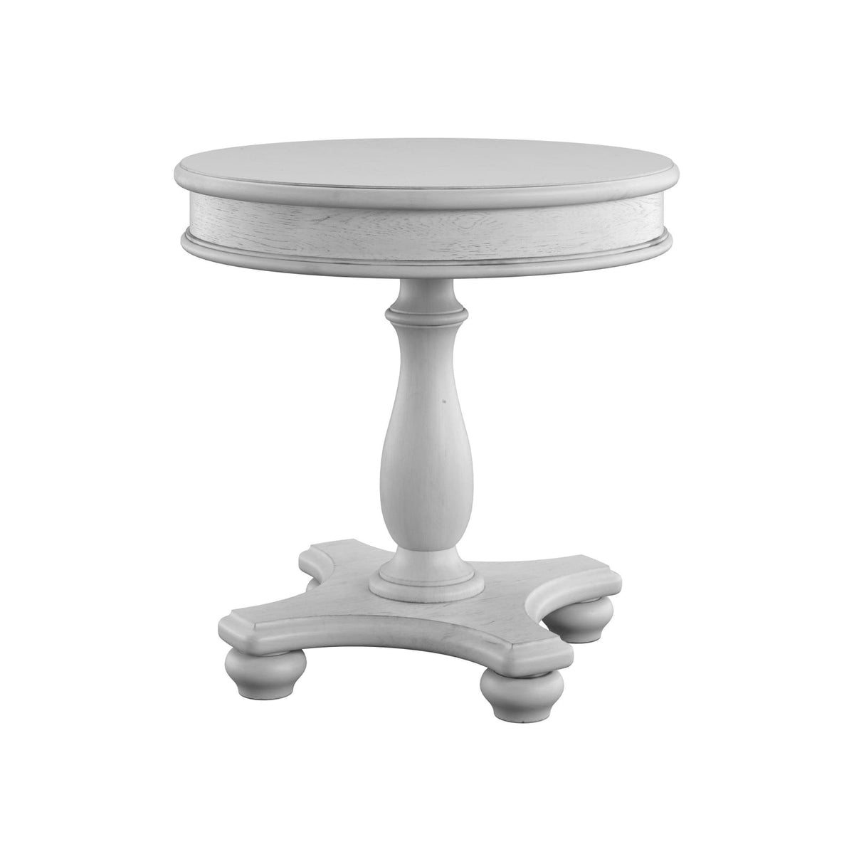 Gray Round End Table - 24 Inch Diameter for Living Room