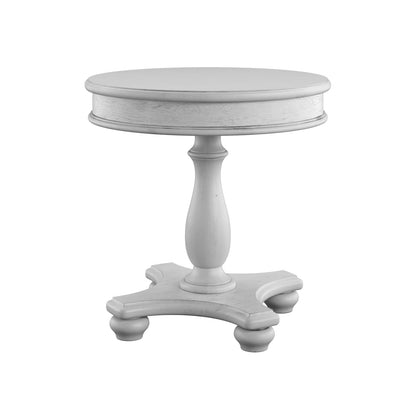 Gray Round End Table - 24 Inch Diameter for Living Room