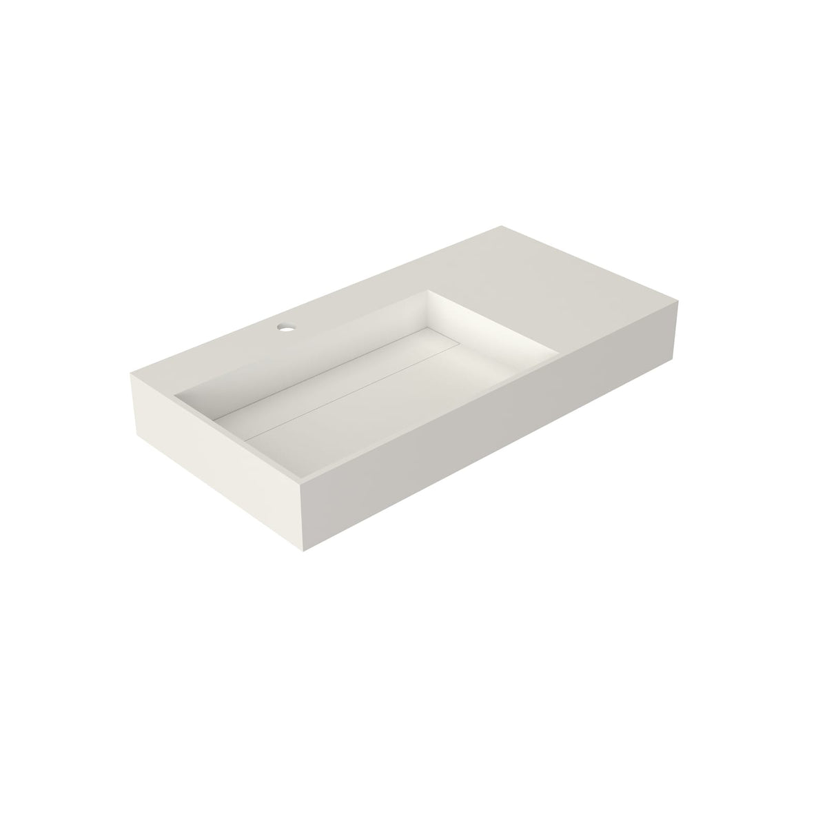 Matte White Solid Surface Bathroom Vanity Upgrade for Renovation