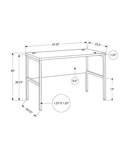 Computer Desk, 48"L White Laminate Workstation - Modern Home Office
