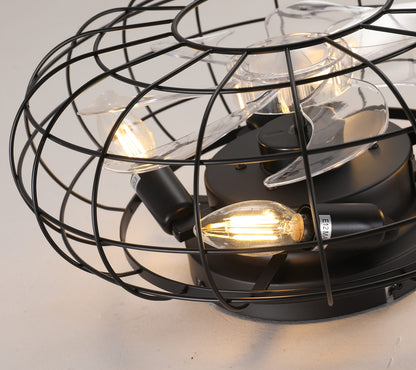 15.7" Low Profile Bladeless Ceiling Fan with Lights - Matte Black