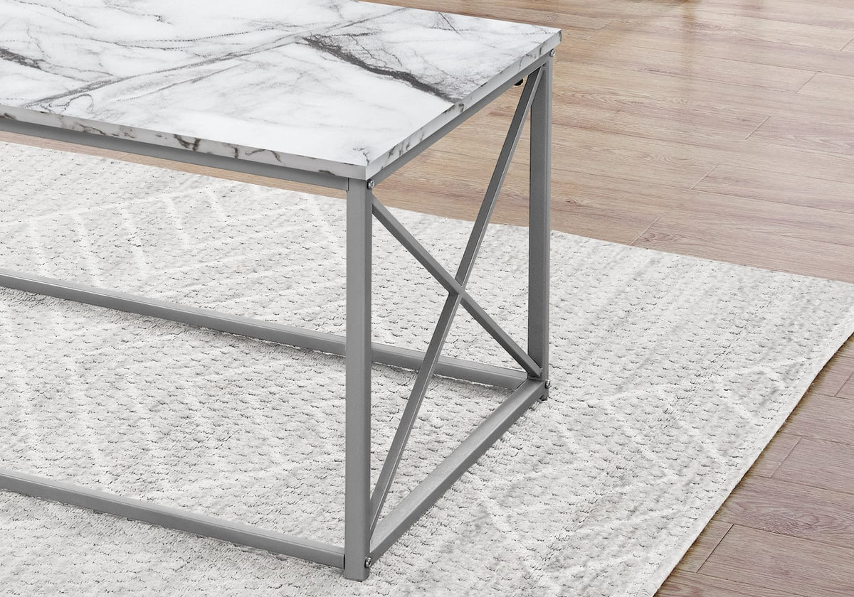 3 Piece White Coffee Table Set with End Tables for Living Room