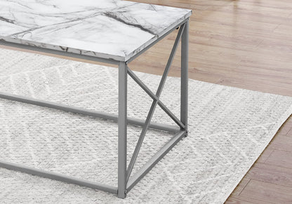 3 Piece White Coffee Table Set with End Tables for Living Room