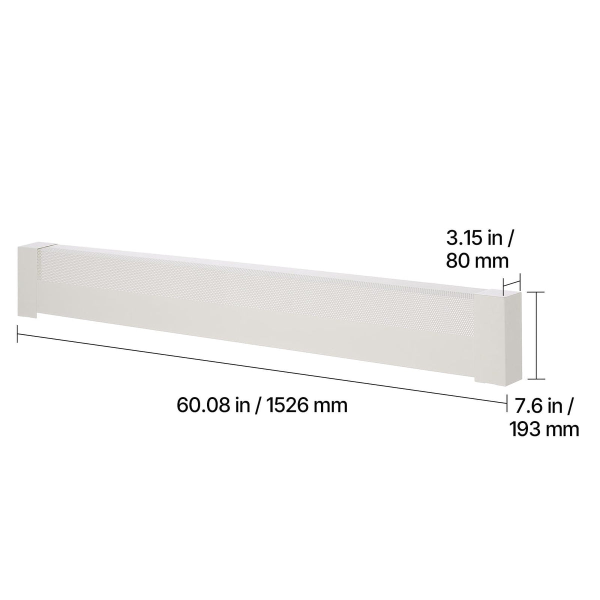 Baseboard Heater Covers - 5ft White Steel, Easy Installation