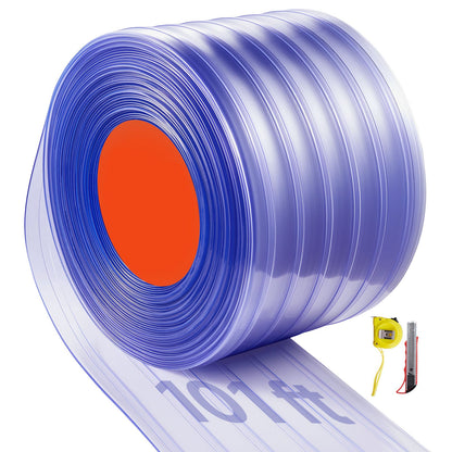 101 ft PVC Strip Curtain - White Doorway Protection