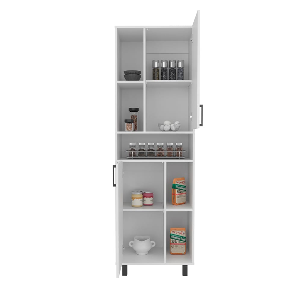 White Engineered Wood Pantry Cabinet - 16.2 x 23.6 x 74.8", Kitchen Storage