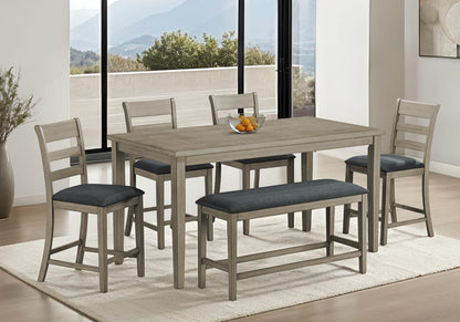 Grey Upholstered Bench - 42" Dining Room Accent