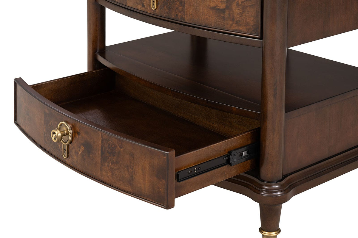 Traditional Cherry Nightstand with USB - Bedroom Storage