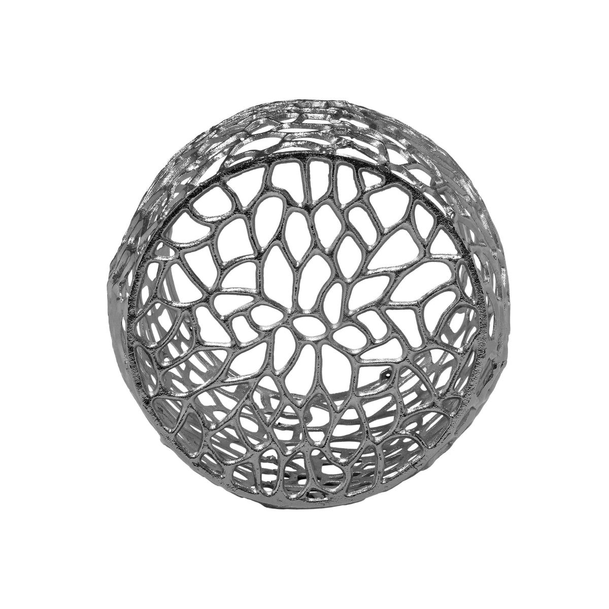 Aluminum Drum End Table - Nickel Finish for Living Room