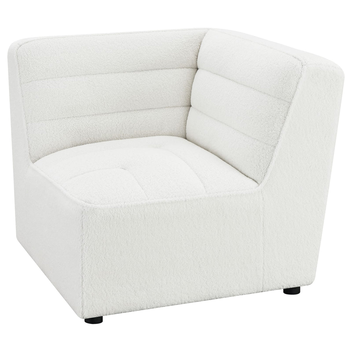 Ivory Upholstered Corner Chair - Modular Accent Seat for Living Room