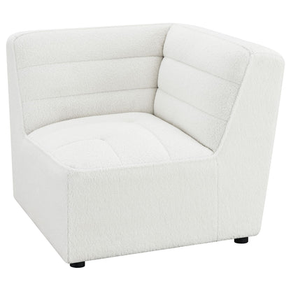 Ivory Upholstered Corner Chair - Modular Accent Seat for Living Room