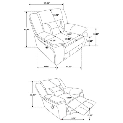 Taupe Upholstered Swivel Glider Recliner - 41" Wide