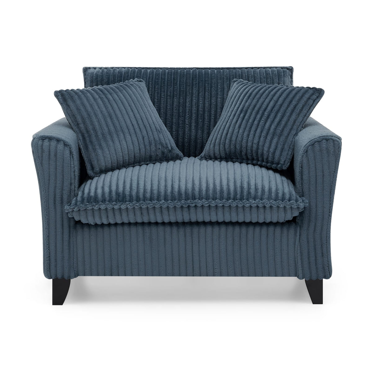 Blue Corduroy Foam Bean Bag Chair - Single Sofa for Living Room